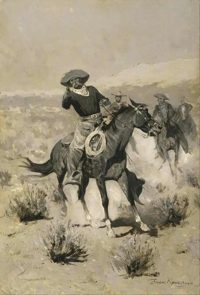 Days on the Range ("Hands Up!"), by Frederic Remington