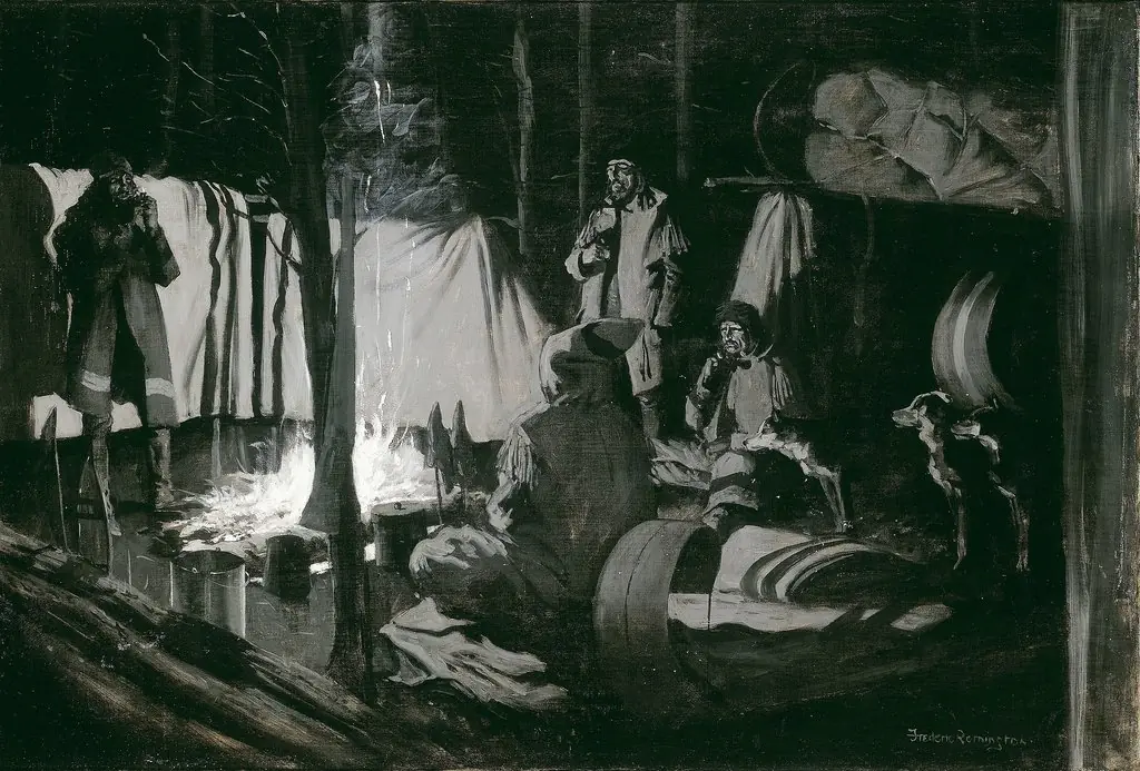 First and Best Camp of the Trip, by Frederic Remington