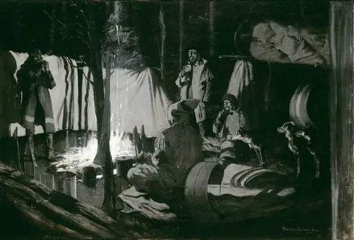 First and Best Camp of the Trip, by Frederic Remington
