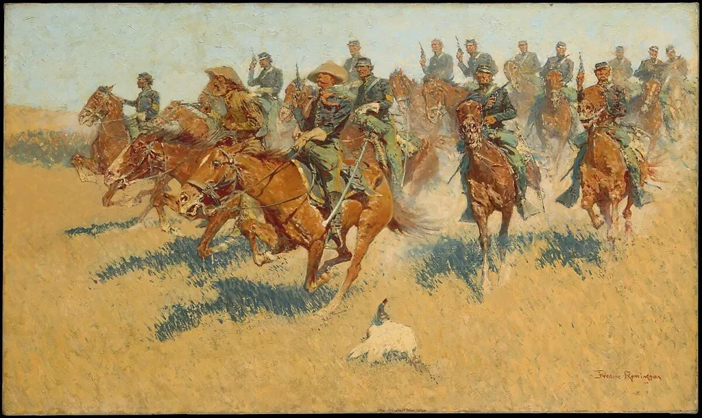 On the Southern Plains, by Frederic Remington, oil, 1907