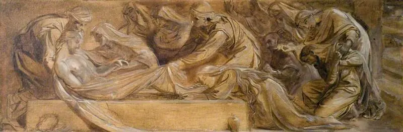 The Entombment (study for the painting in the Chapel of the Ascension, Bayswater Road), by Frederic Shields