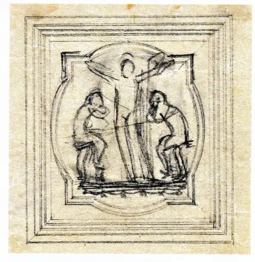 Schiță basorelief „Răstignirea”, by Frederic Storck