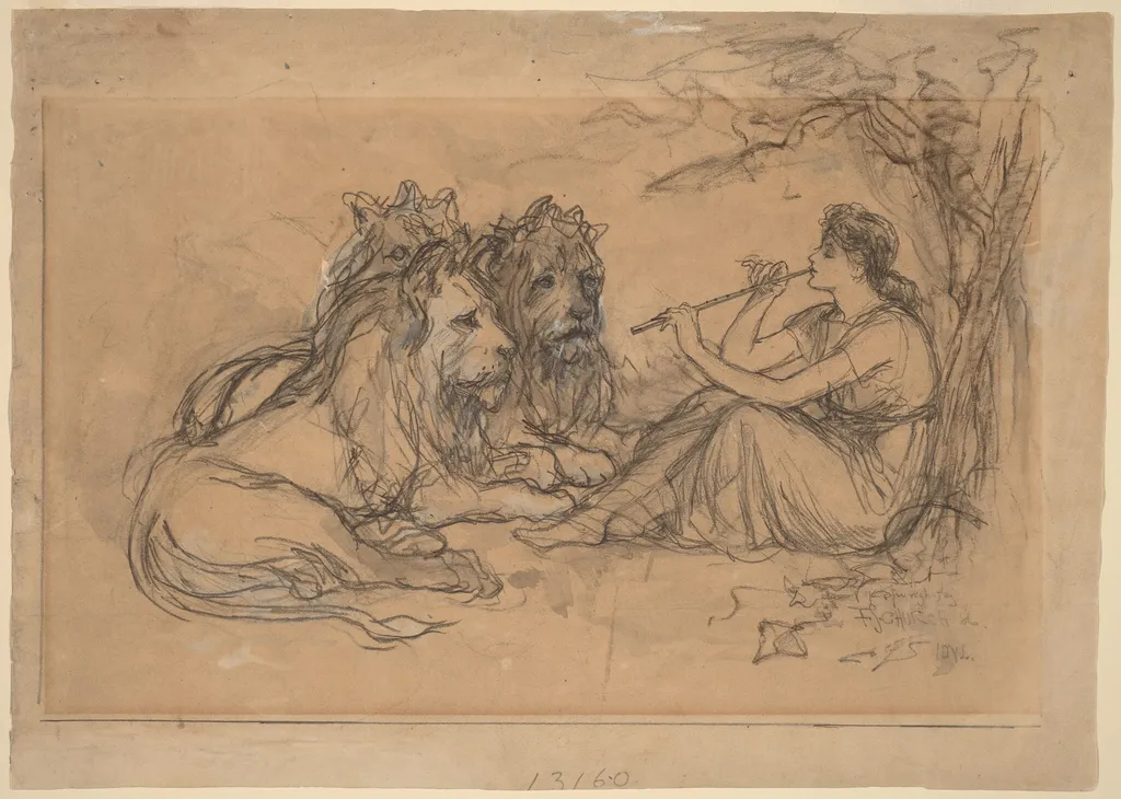 Idyll, by Frederic Stuart Church, graphite, 1886