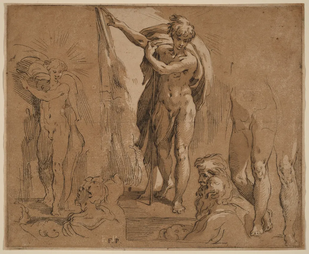Saint John the Baptist, by Frederick Bloemaert, ink, 1640