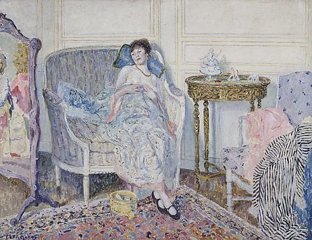 In the Boudoir, by Frederick Carl Frieseke, oil, 1914