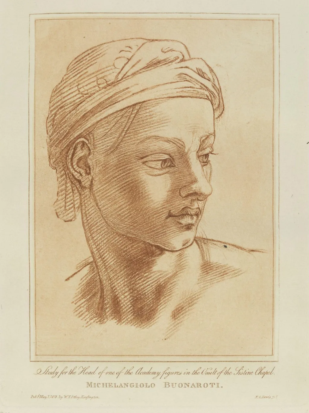 study of a head, by Frederick Christian Lewis, 1850