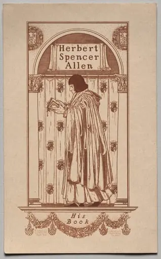 Bookplate: Herbert Spencer Allen, His Book inscribed, by Frederick Garrison Hall