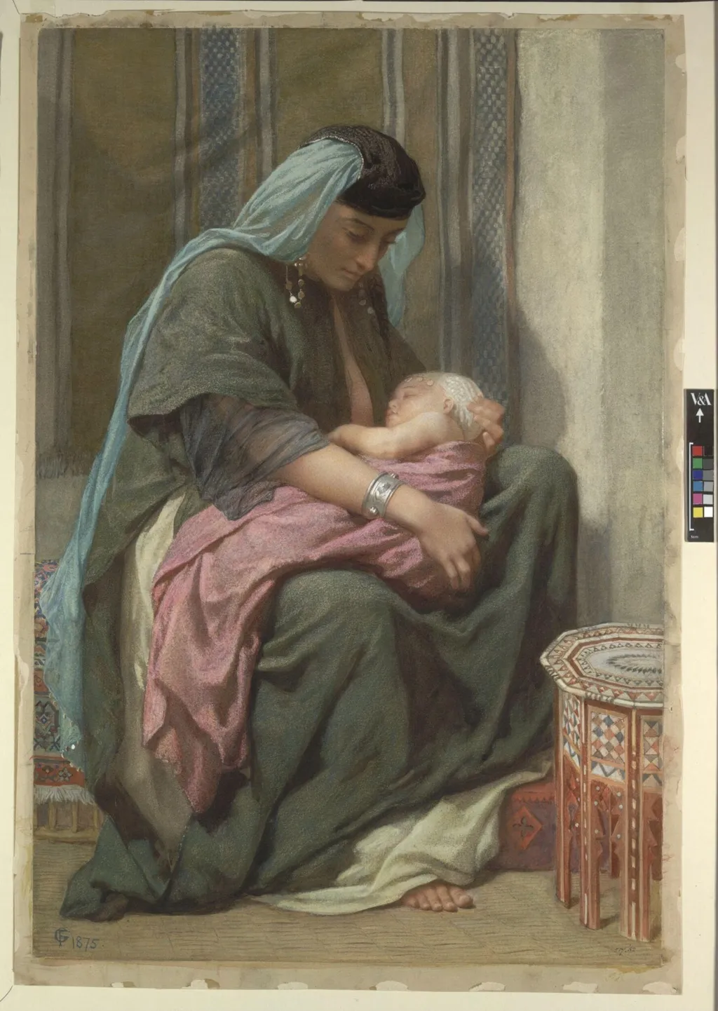 Copt Mother and Child, by Frederick Goodall, watercolor, 1875