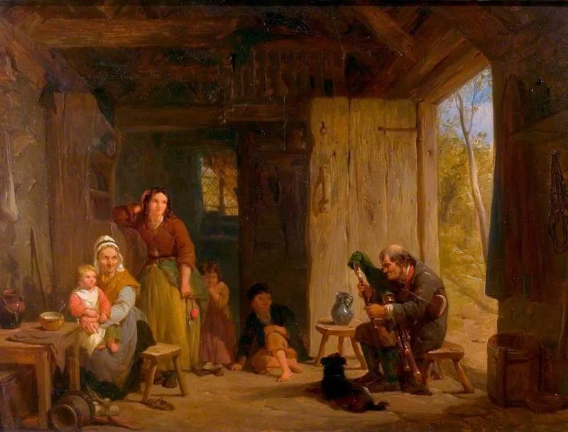 The Irish Piper, by Frederick Goodall, oil, 1847