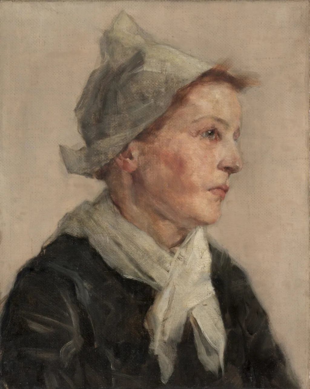 Head of a Woman, by Frederick Gottwald, oil, 1900