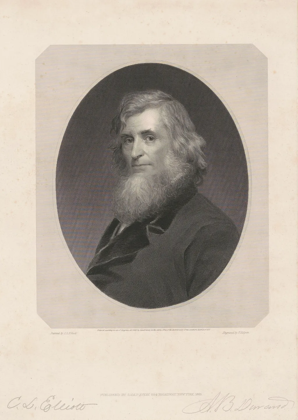 Asher B. Durand, by Frederick Halpin, ink, 1865