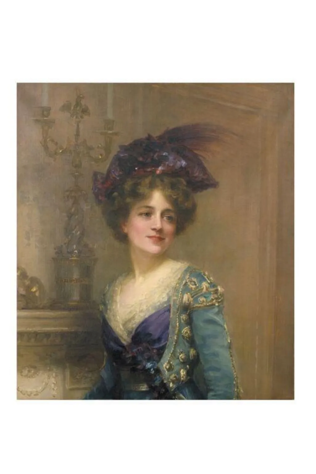 Ethel Irving as Lady Frederick Berolles in <i>Lady Frederick</i> by William Somerset Maugham, by Frederick Howard Michael, paint, 1907