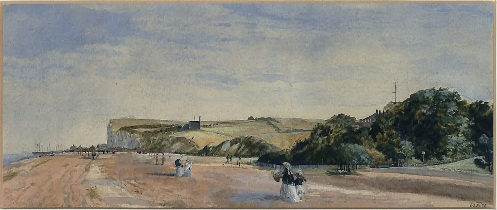 Walmer Castle, from the beach, by Frederick John Skill, watercolor, 1860
