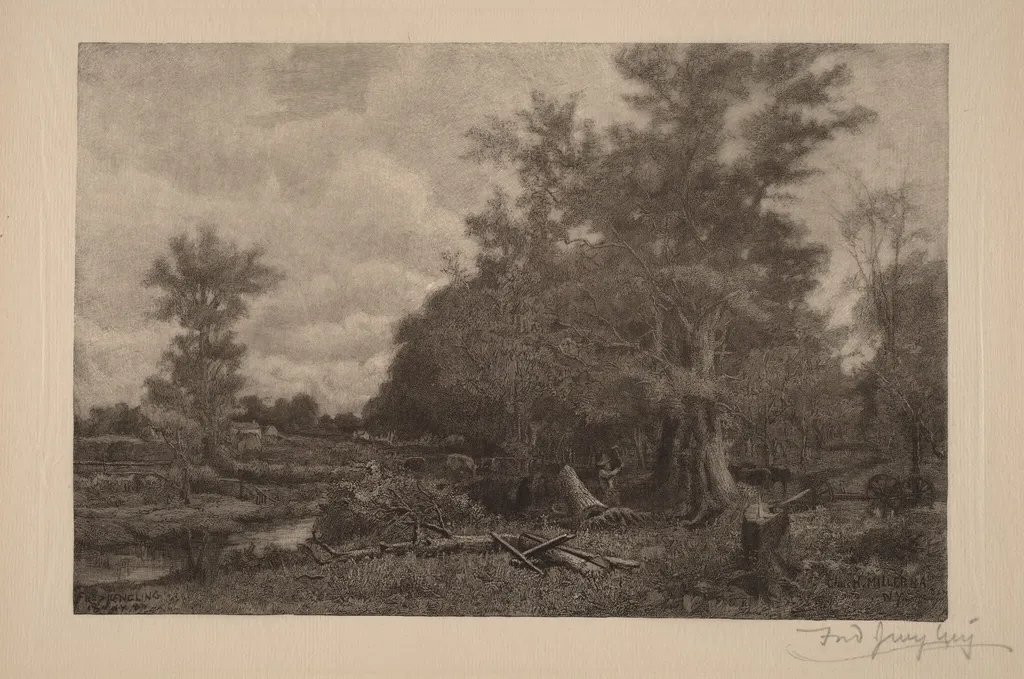 Untitled (New York Landscape), by Frederick Juengling, ink, 1886