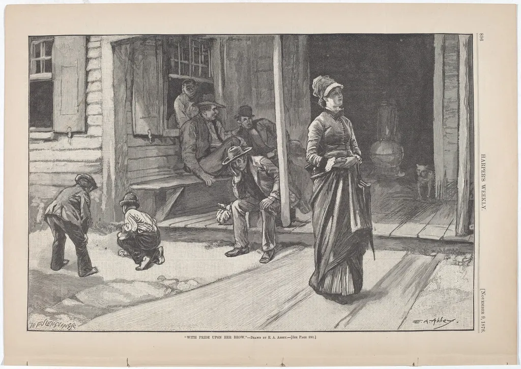 With Pride Upon Her Brow, by Frederick Juengling, ink, 1878
