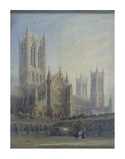 Lincoln Cathedral, from the Cloisters, by Frederick Mackenzie
