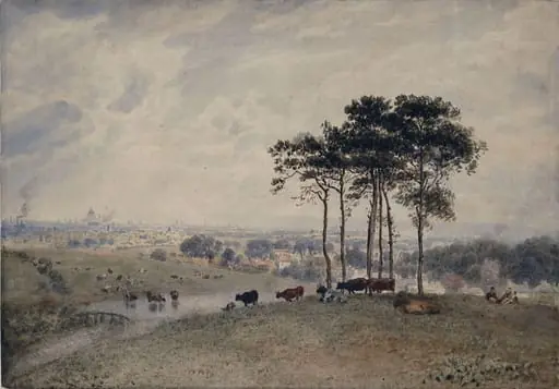 London as seen from Holloway, by Frederick Nash