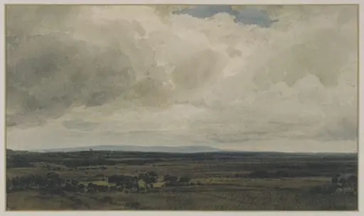 Showery day, Glastonbury Tor, by Frederick Nash