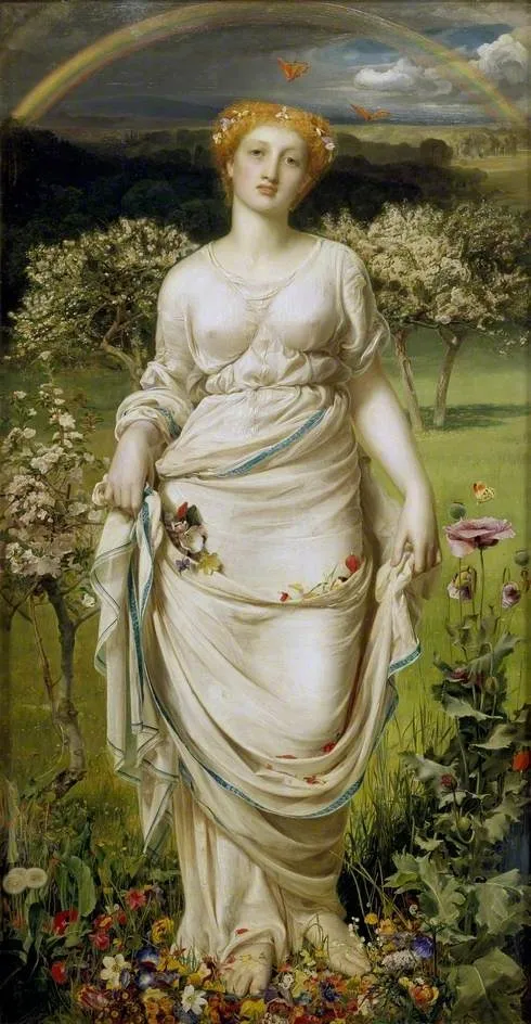 Gentle Spring, by Frederick Sandys, oil, 1876