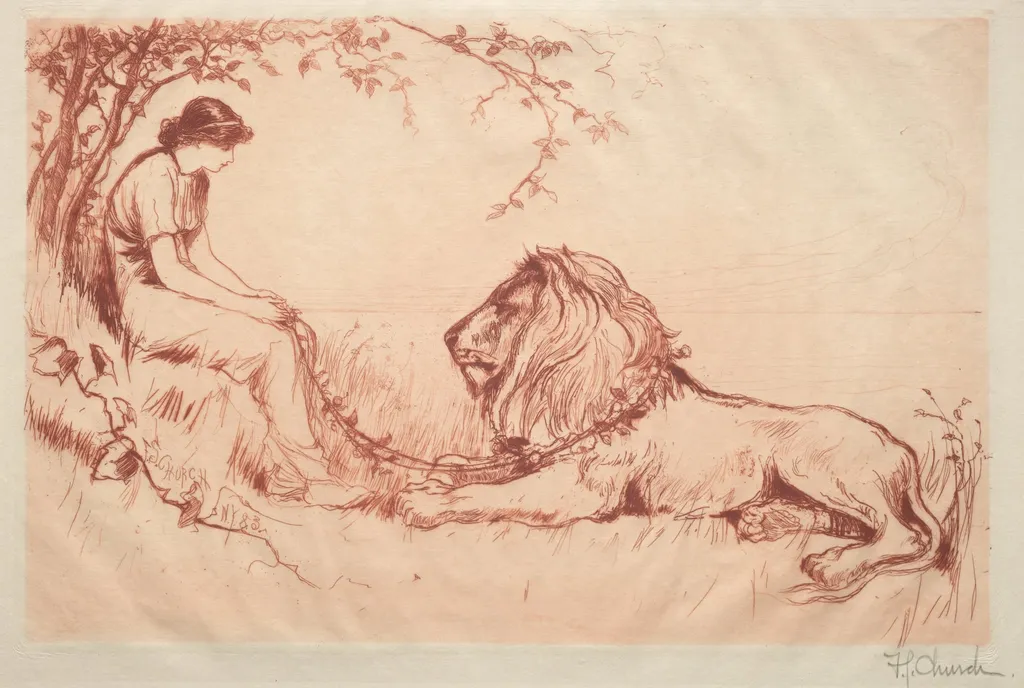 The Lion in Love, by Frederick Stuart Church, 1883