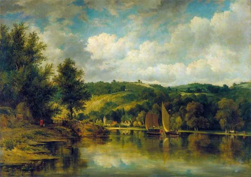 On the Wye, by Frederick W. Watts, oil, 1845