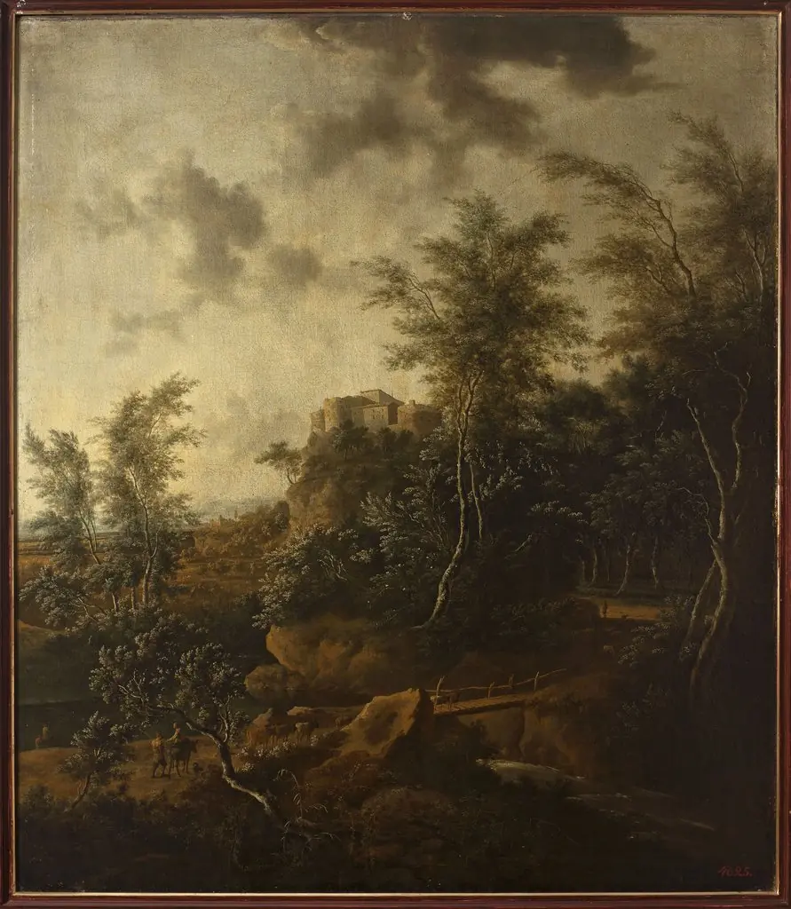 Landscape with a castle, by Frederik de Moucheron