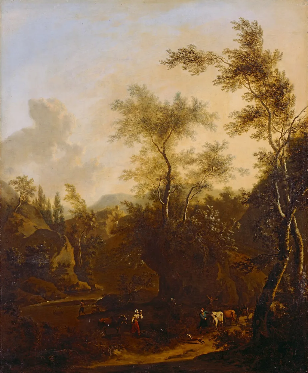 Landschaft mit Hirten und Herde, by Frederik de Moucheron, unspecified, 1669