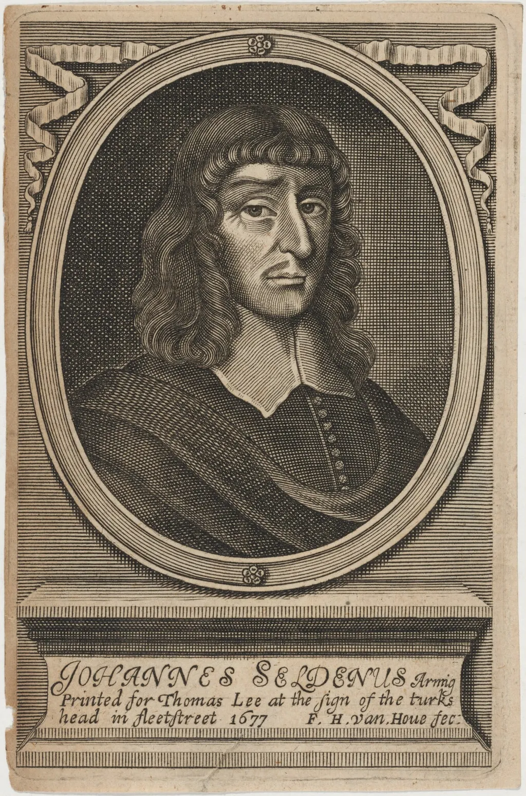 John Selden, by Frederik Hendrik van den Hove, ink, 1677