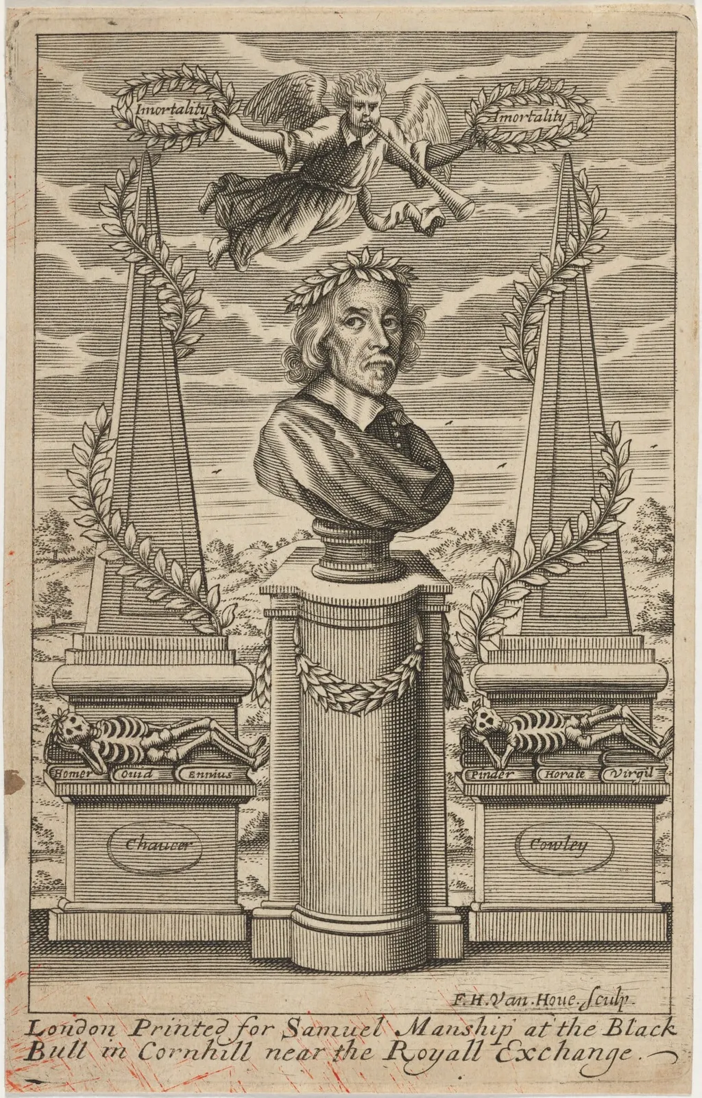William Winstanley, Poet and Compiler, by Frederik Hendrik van den Hove, ink, 1687