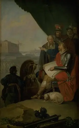 Frederik II Builds Kronborg Castle at Elsinore, by Nicolai Abildgaard