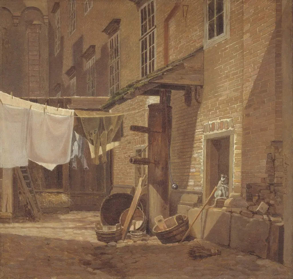 The Rear Courtyard of Charlottenborg Palace, by Frederik Sødring