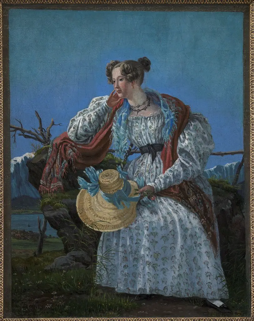 Young Woman Sitting in a Norwegian Landscape, by Frederik Sødring