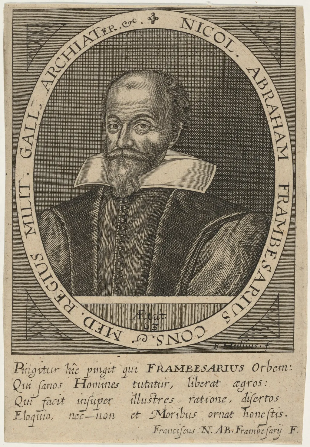 Nicolas Abraham de la Framboisiere, by Frederik van Hulsen, ink, 1620