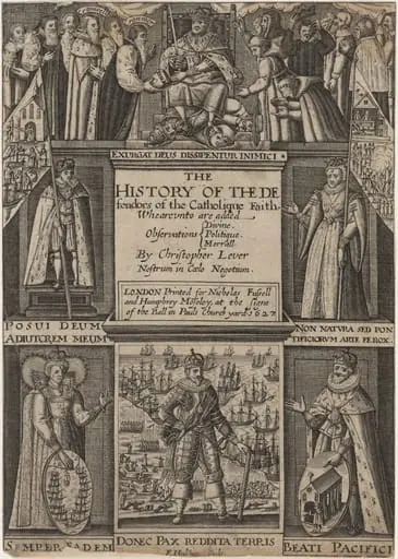 Title Page to History of the Defenders of theCatholic Faith, by Christopher Lever, by Frederik van Hulsen