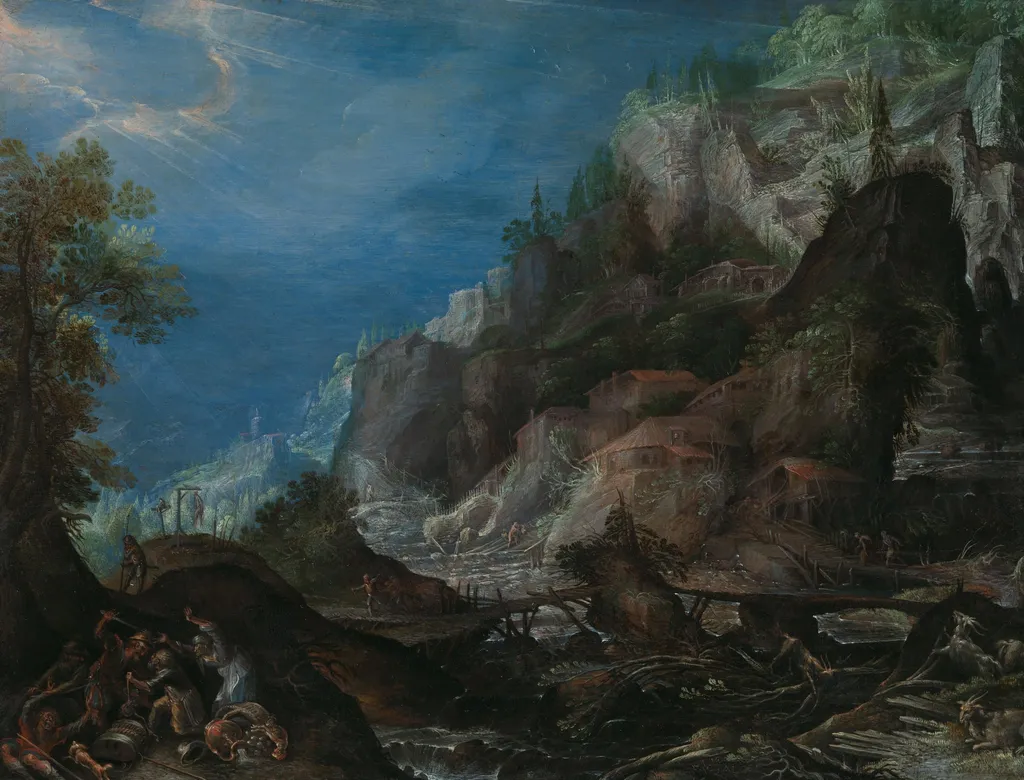 Mountainous Landscape, by Frederik van Valckenborch, unspecified, 1605