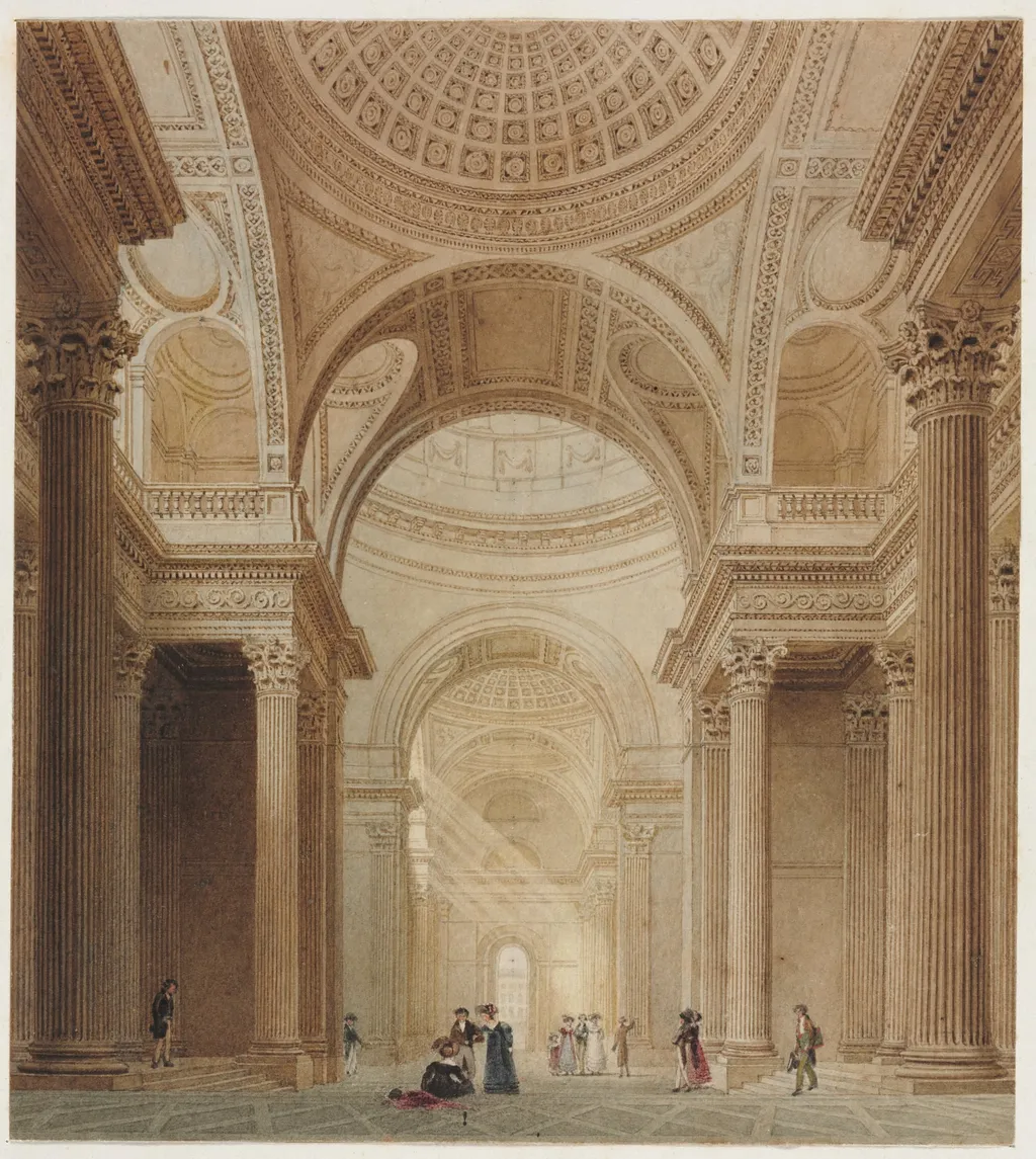 Interior of the Pantheon in Paris, by Fredrick Nash, 1828