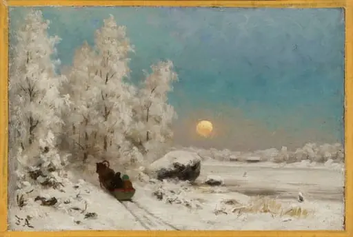 Talvi-ilta kuun noustessa, by Fredrik Ahlstedt
