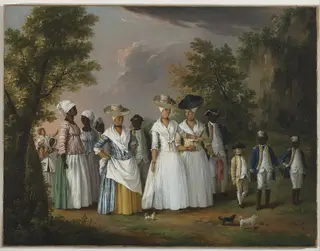 Free Women of Color with their Children and Servants in a Landscape