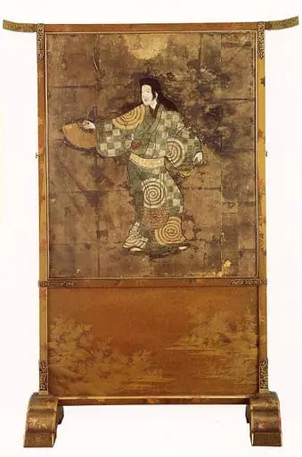 舞姫図・紅葉蒔絵衝立|Freestanding Screen with Dancer, 1649