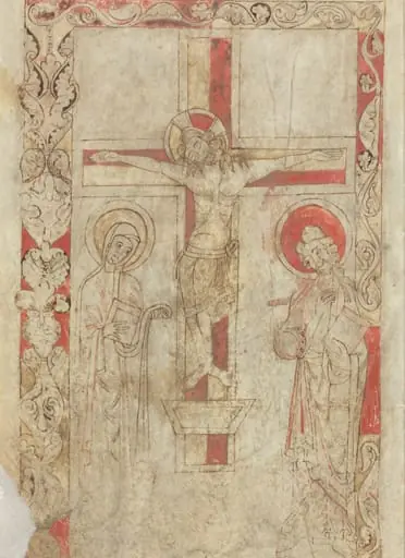 The Crucifixion [verso], by French 12th Century