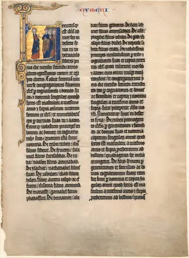 Moses Counting the Children of Israel, by French 13th Century