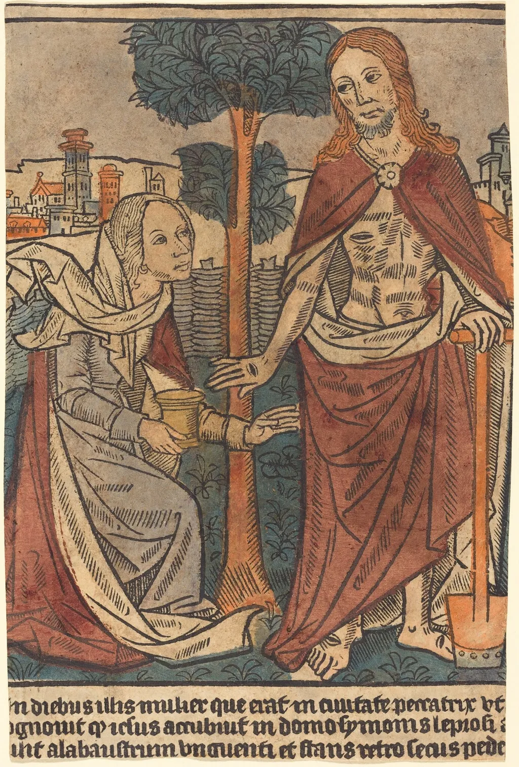 Christ Appearing to Mary Magdalene, by French 15th Century, ink, 1500