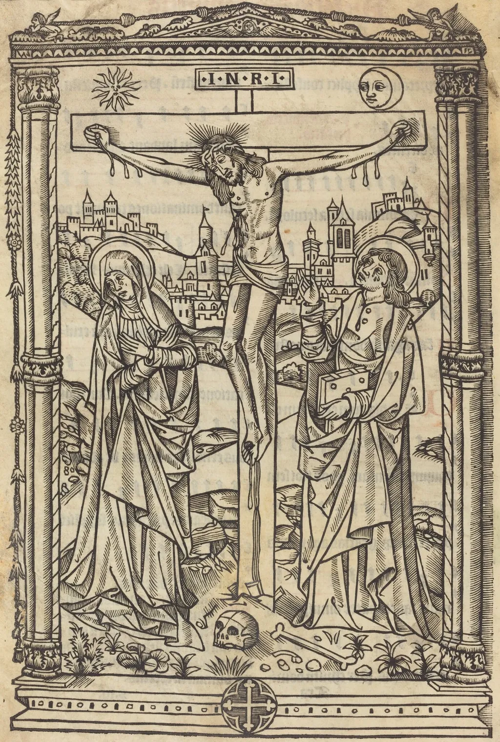Christ on the Cross, by French 15th Century, ink, 1490