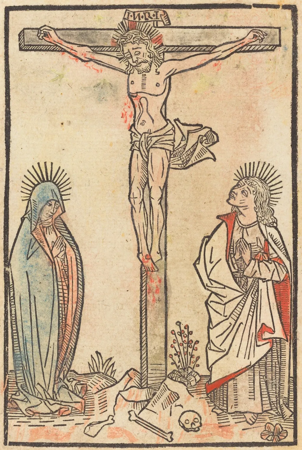 Christ on the Cross, by French 15th Century, ink, 1490