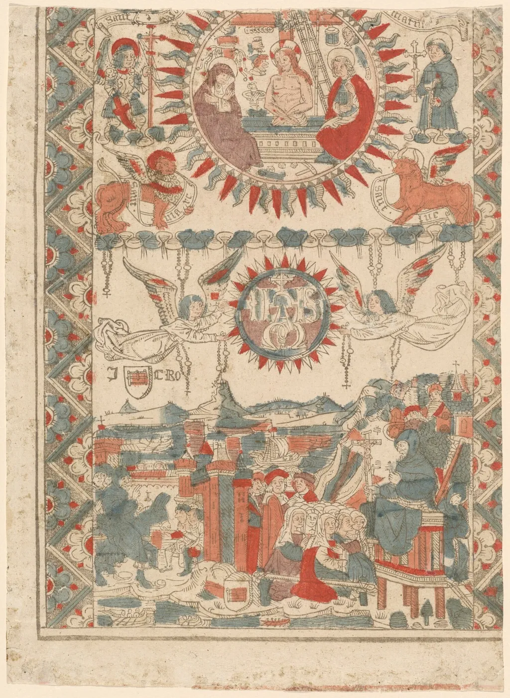 Saint Bonaventure Arriving and Preaching in Lyon, by French 15th Century, ink, 1485