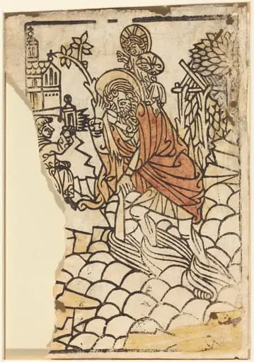 Saint Christopher [recto], by French 15th Century