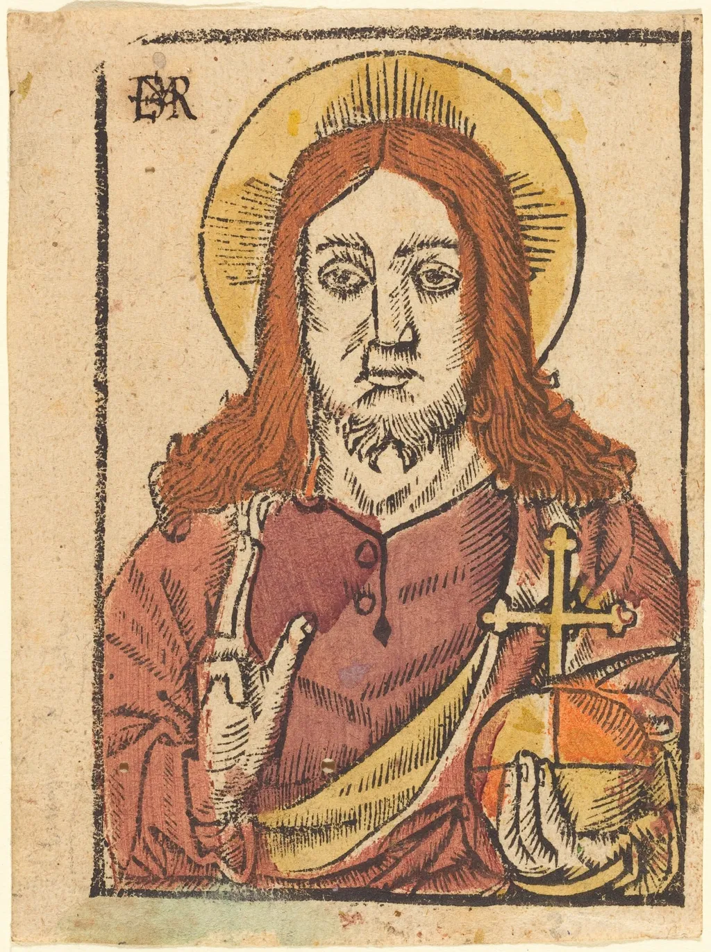 Salvator Mundi, by French 15th Century, ink, 1450