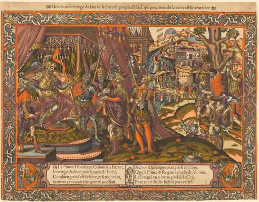Holofernes Interrogating Achior, by French 16th Century
