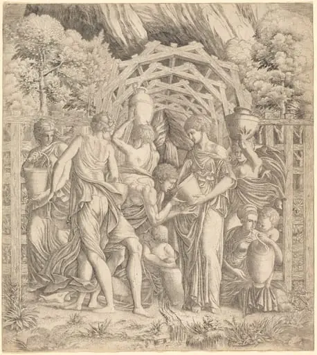 Young Man Drinking Water (Rebecca and Eliezer?), by French 16th Century