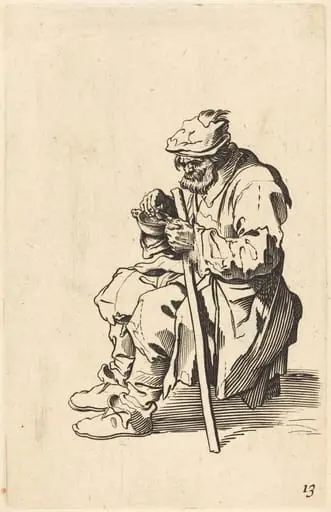 Beggar Eating, by French 17th Century